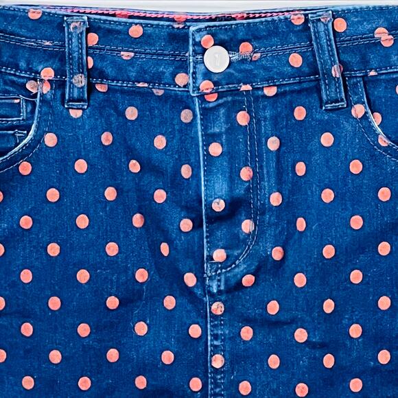 Pilcro Skirt Denim Polka Dot Retro Mod Preppy Blue 29 Indie Sleaze - Picture 5 of 12